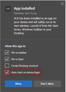3CX Web Client Auto-Start