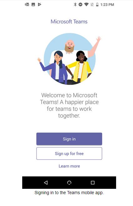 Screenshot: Open the newly downloaded Microsoft Teams app and sign in using your Microsoft 360 login information