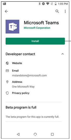Screenshot: Launch the Google Play Store on your Android device. Click the Search icon within the store and input "Micr