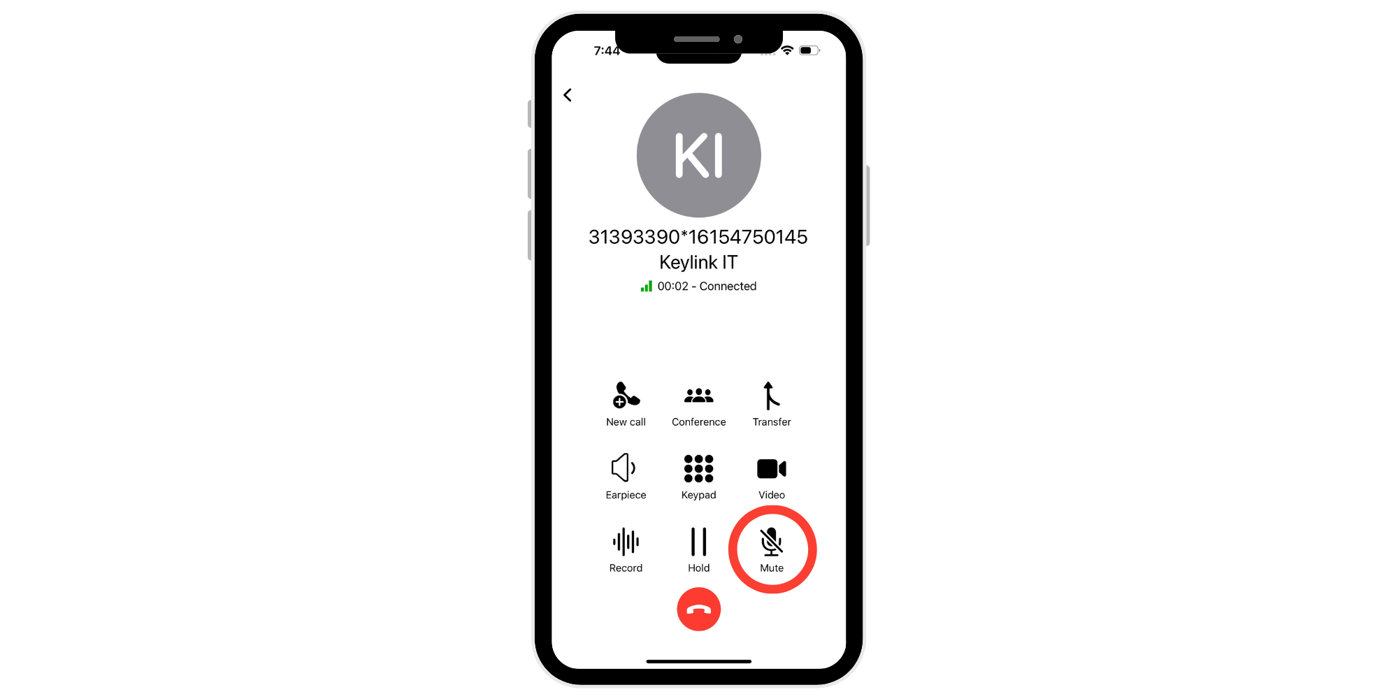 connected mobile call-mute