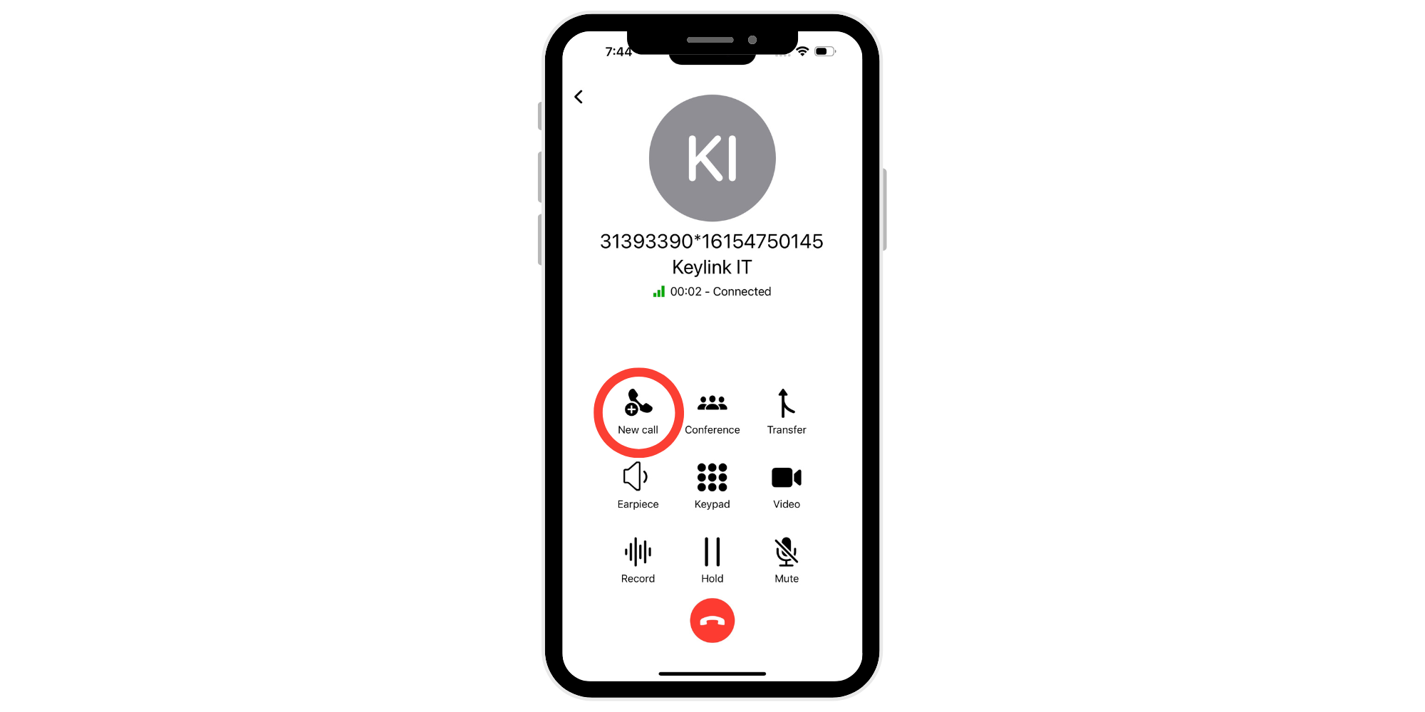 connected mobile call-new-call