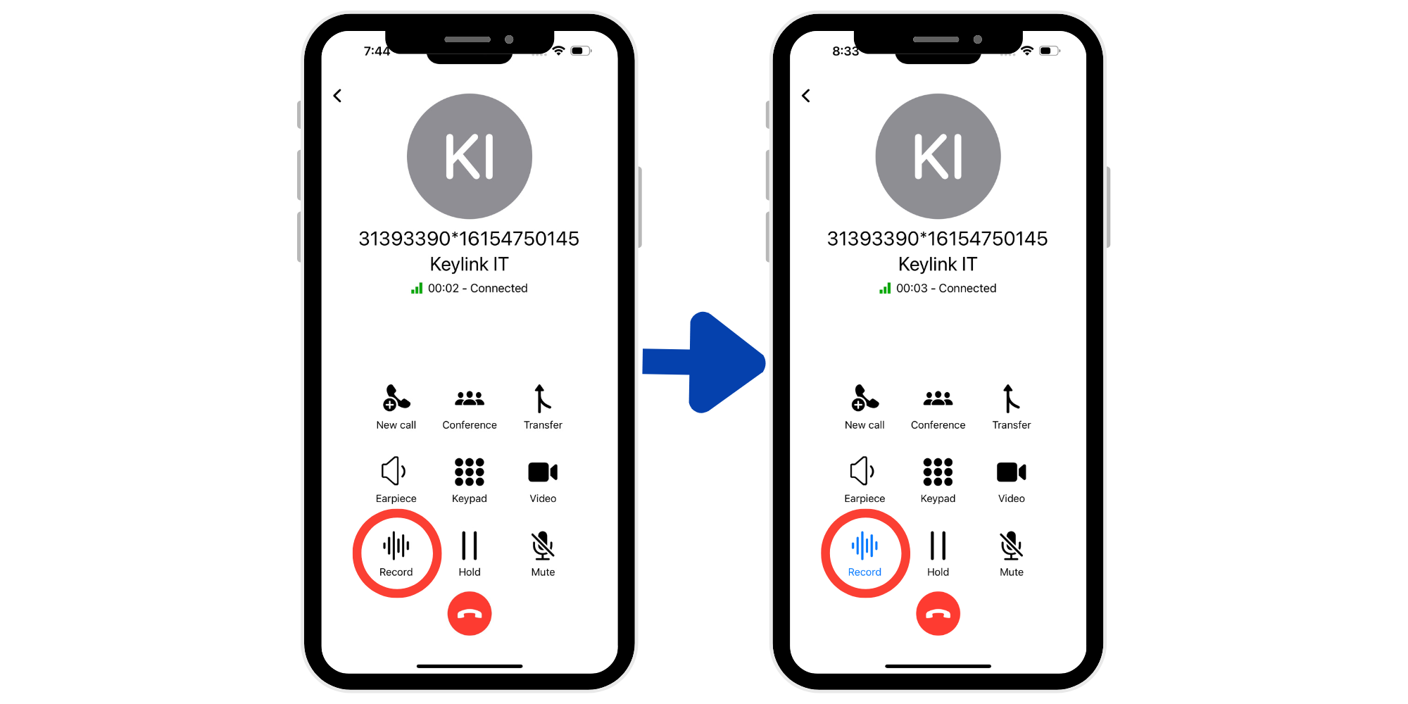 connected mobile call-record