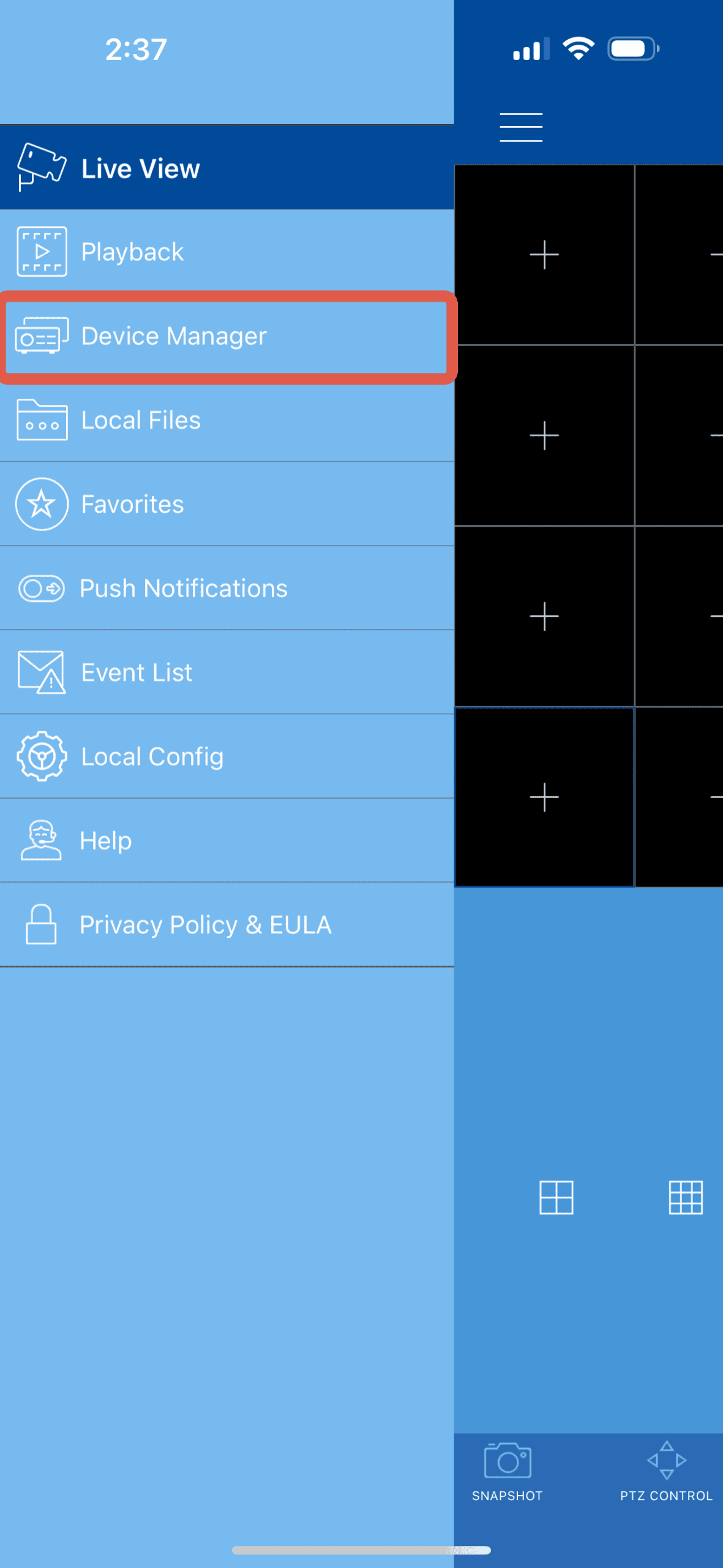 Screenshot: Select DVR/NVR/IP Camera