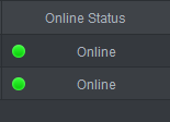 Screenshot: Green Dot + "Online" status means the system is actively connected and ready to stream