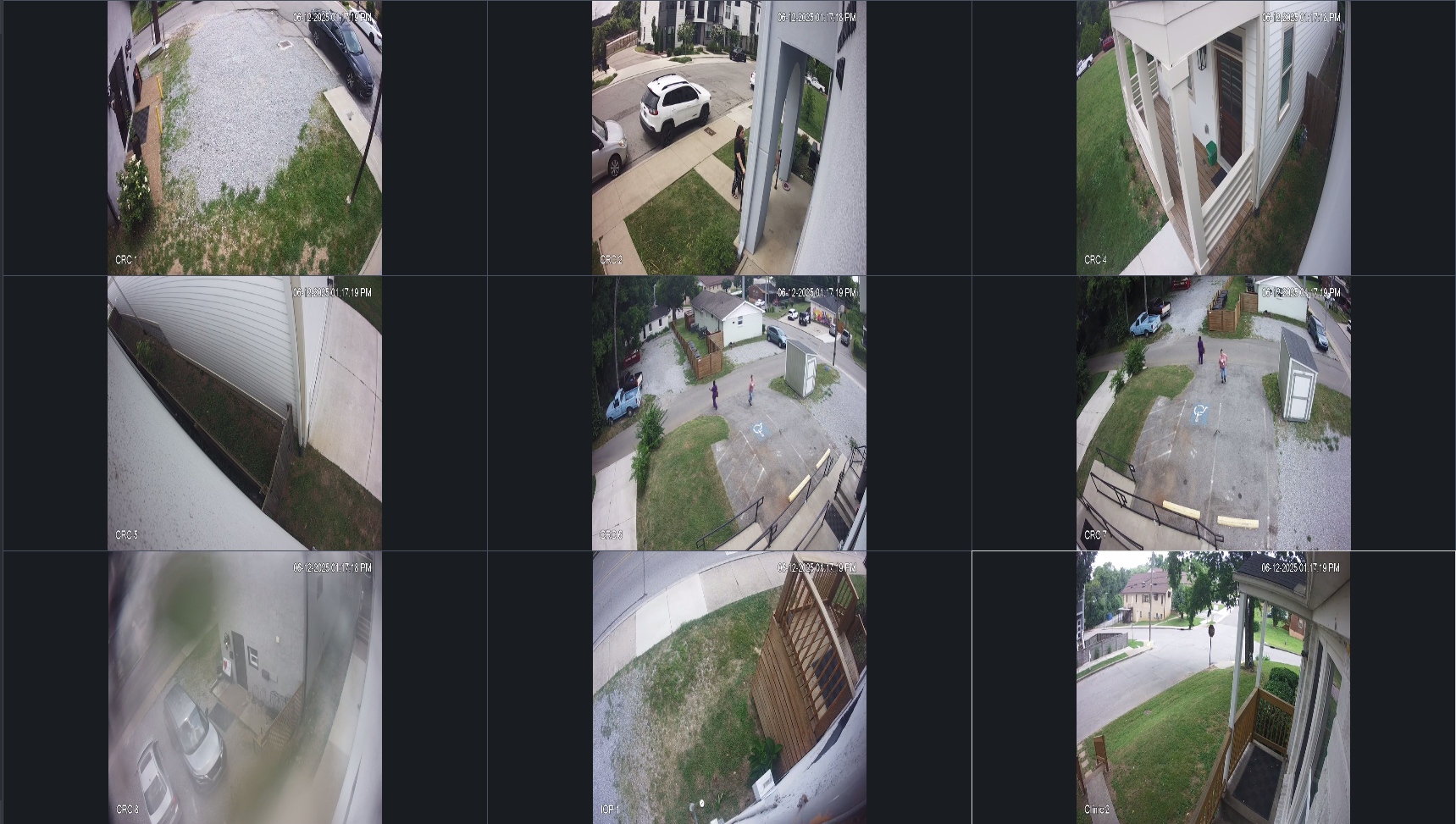 Screenshot: This area shows your currently active live video feeds. You can drag cameras from the left panel into the g